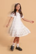 COCCODRILLO lühikeste varrukatega kleit ELEGANT JUNIOR GIRL, ecru, WC4204EJG-003-