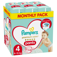 PAMPERS Mähkmepüksid Premium Monthly 4 suurus, 114 tk, 81772332