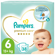PAMPERS Premium Care teipmähkmed, suurus 6, 13kg+ 38 tk
