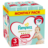 PAMPERS Mähkmepüksid Premium Monthly 3 suurus, 144 tk, 81772331