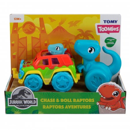TOMY autode komplekt koos dinosaurus Chase'i ja Roll Raptorsiga, E73251 E73251