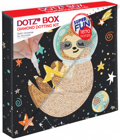DOTZ BOX Loovuskomplekt teemantmaal sloth universe 22x22cm, 11NDBX018 11NDBX018