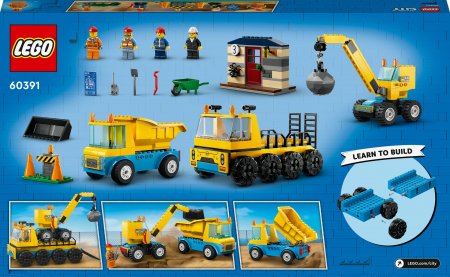 60391 LEGO® City Ehitusveokid ja lammutuskuuliga kraana 60391