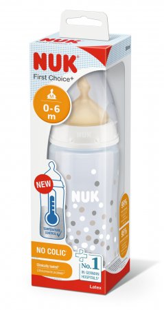 NUK First Choice+ polüpropüleenist pudel lateksist lutt 300ml, M, SK55 SK55
