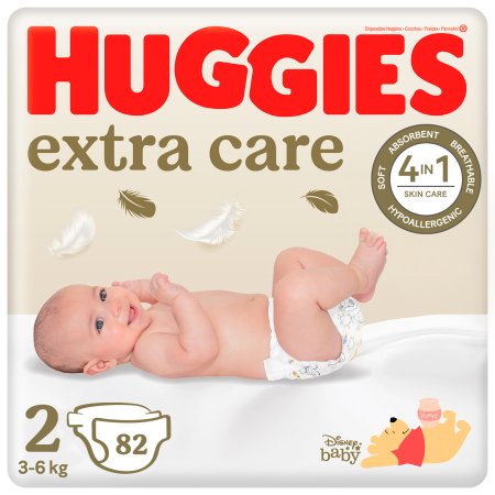 HUGGIES mähkmed EXTRA CARE 2,  3-6kg, 82 tk., 2592611 2592611