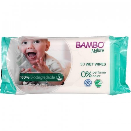 BAMBO biolagunevad niisked salvrätikud NATURE, 50 tk, BAMBN6463 BAMBN6463
