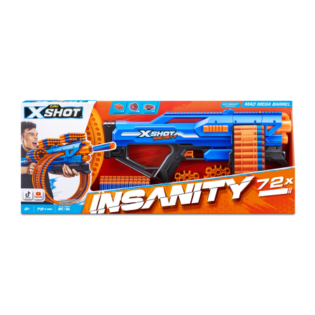 X-SHOT mängupüstol Mad Megga Barrel Blaster Insanity, 1 seeria, 36609 