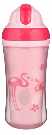 CANPOL BABIES joogitops silikoonist kõrrega Flamingo 260ml, 74/050 74/050