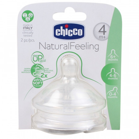 CHICCO pudelilutt Natural feeling 4+ (2 tk) adjustable flow 00081035200000