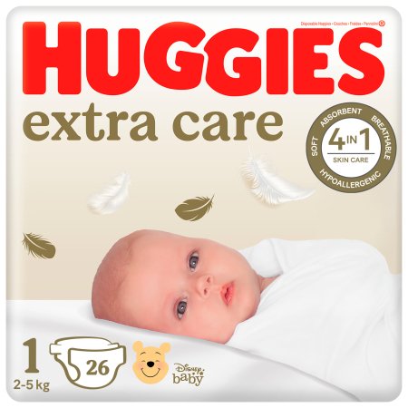 HUGGIES mähkmed EXTRA CARE 1, 2-5kg, 26 tk., 2592021 2592021